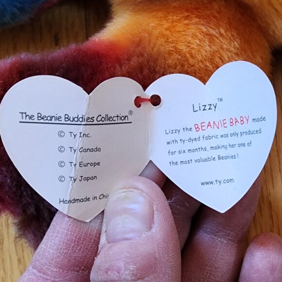 NWT Ty Beanie Buddies Collection "Lizzy" The Multicolored Lizzard Stuffed Animal - Picture 7 of 16